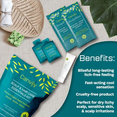 Canviiy Scalpbliss Scalp and Hair Care Essentials Kit - Anti Itch Scalp Serum - Scalp Balm with Mineral Oils
