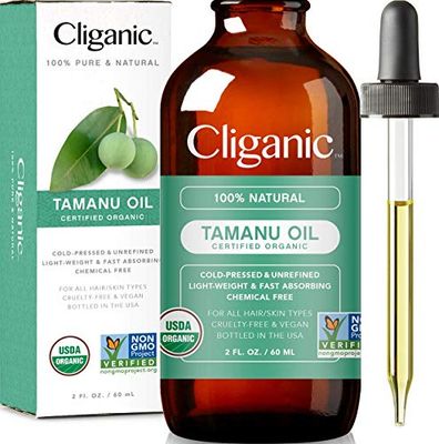 Cliganic USDA Organic Tamanu Oil, 100% Pure - For Face, Hair &amp; Skin | Natural Cold Pressed Unrefined Hexane-Free