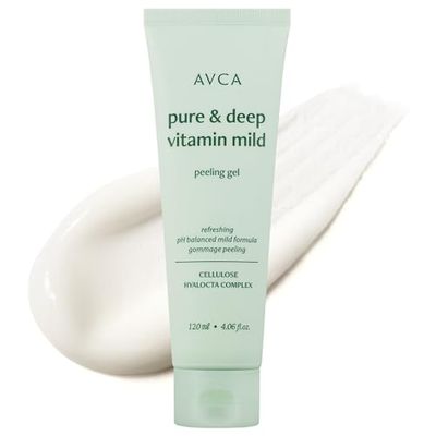 AVCA Facial Vitamin Peeling Gel - Korean Facial Cleanser, Low pH Formula for Facial Care - 8 Types Hyaluronic, Various Vitamins Minerals, Korea Skincare (120ml/4.06 fl.oz.)