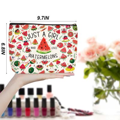 Funny Watermelon Gifts Fruit Lover Gift Makeup Bag Cosmetic Bag Watermelon Party Supplies for Women Teen Girls Sister Best Friend Coworker Daughter Skincare Bag for Graduation Nurse Day Birthday