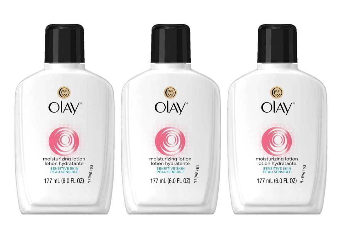 Face Moisturizer by Olay, 12-Hour Hydration with Aloe, Moisturizing Facial Lotion for Sensitive Skin - 6 Oz (Pack of 3) Packaging may Vary
