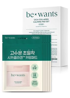 [K-Beauty] Bewants Cica Collagen Calming Facial Toning Pads Travel Kit | Centella Asiatica, Triple Hyaluronic Acid, 50 Pads | Instant Soothing, Moisturizing, Skin Texture Improvement | Korean Skincare