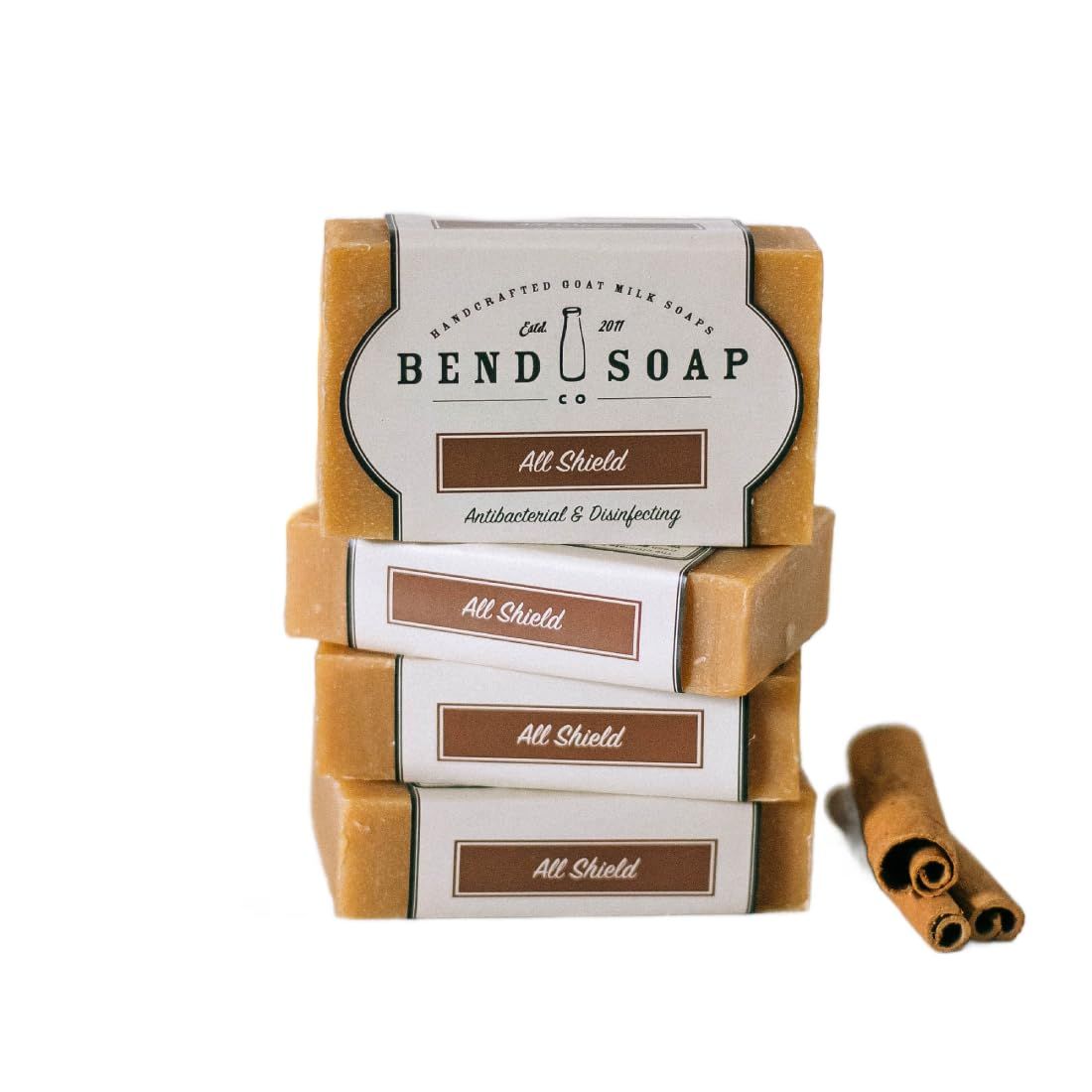 Goat Milk Soap - Natural Skin Care with Coconut &amp; Olive Oil - Body &amp; Hand Soap for Sensitive Skin &amp; Eczema by Bend Soap Co., 4.5 oz, All Shield