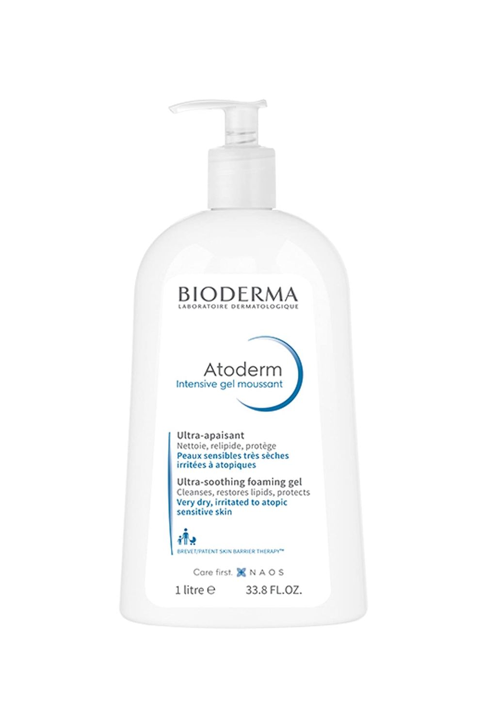 Bioderma Atoderm Intensive Foaming Gel - Ultra Rich Body Wash, Unscented, 33.8 Fl Oz