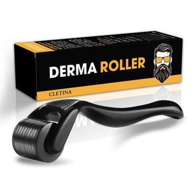540 Titanium Derma Roller - Microneedle Micro Needle Roller for Men and Women Home Use - Microneedling Roller Dermaroller Skin Care Tool (Matte Black#0.25#)