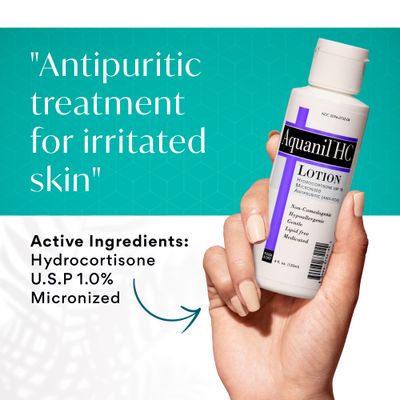 Aquanil HC Lotion, Calming Body Lotion, Anti-Itch Formula, Ideal for all Skin Types - Without Artificial Fragrance