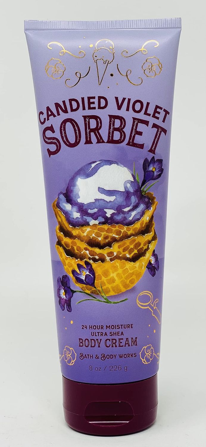 Bath &amp; Body Works, Signature Collection Ultra Shea Body Cream 8 Ounce (Candied Violet Sorbet)