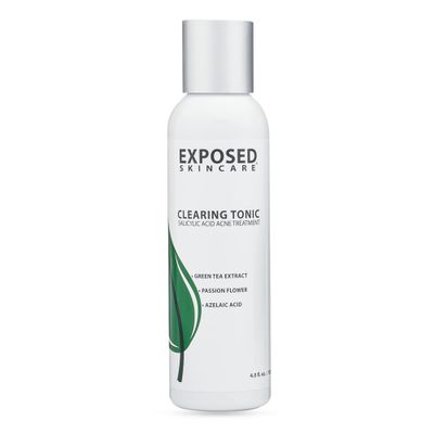 Exposed Skin Care Clearing Tonic Facial Toner with 1% Salicylic Acid and Witch Hazel for Acne Treatment - Pore Minimizing Toner to Prevent Breakouts, Reduce Redness and Balance Skin - Step 2 (4 fl oz)