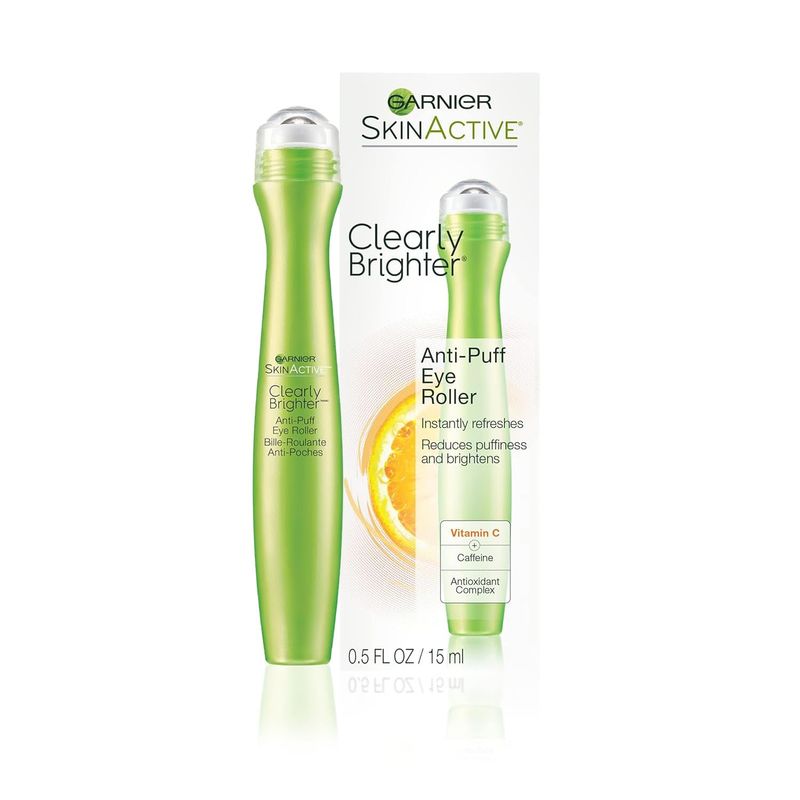 Garnier Clearly Brighter Anti-Puff Eye Roller, 0.5 Fl Oz (15mL), 1 Count (Packaging May Vary)