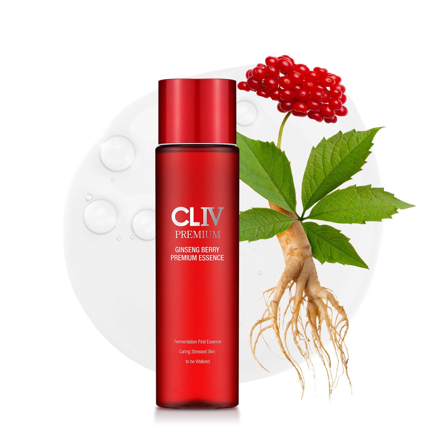 CLIV Ginseng Berry Premium Essence, Facial Moisturizing Toning Essence for Dry and Dull Skin, Refreshing Hydration, Healthy-Looking Glow, Authentic Korean Skincare (6.08 Fl Oz (Pack of 1))