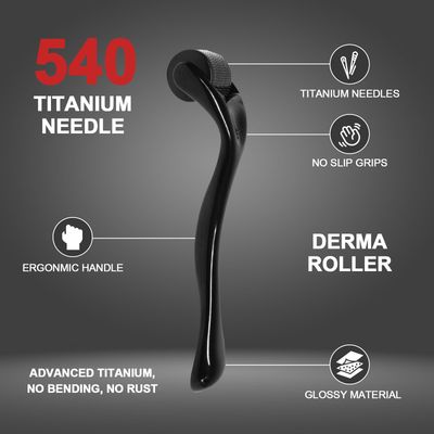 540 Titanium Derma Roller - Microneedle Micro Needle Roller For Men And Women Home Use - Microneedling Roller Dermaroller Skin Care Tool(#1.0#)
