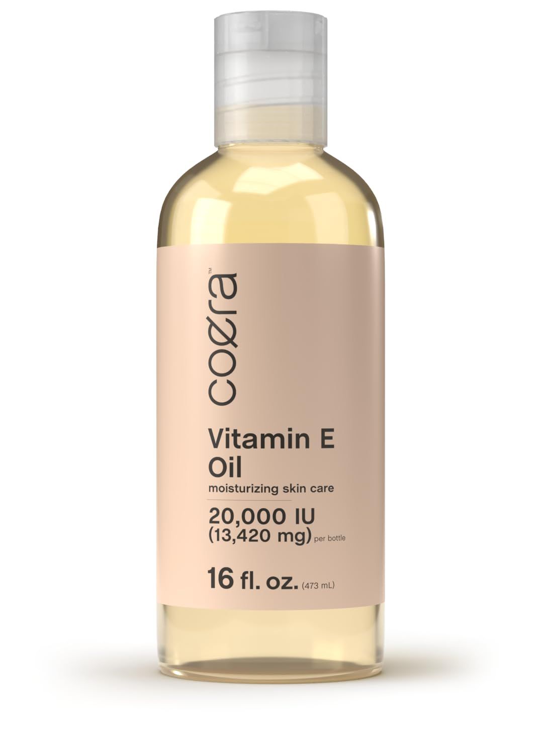 Coera Vitamin E Oil | 20,000 IU | 16 fl oz | Moisturizing &amp; Hydrating for Skin, Face, Hands and Body | Free of Parabens, SLS, &amp; Fragrances