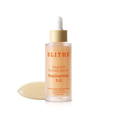 BLITHE Niacinamide 5% + Tranexamic Acid 3% Serum, Dark Spot Corrector Face Brightening Serum - Vitamin B3 Niacinamide Serum for Face, Skin Soothing Cica &amp; Allantoin, Arbutin &amp; Tranexamic Acid, 1oz