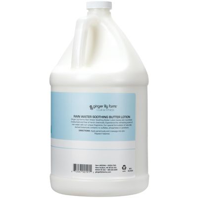 Ginger Lily Farms Club &amp; Fitness Soothing Butter Lotion for Dry Skin, 100% Vegan &amp; Cruelty-Free, Rain Water Scent, 1 Gallon (128 fl oz) Refill
