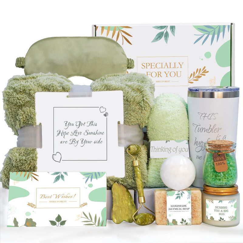 CETIE Birthday gifts for women, get well gifts for women, gift set for women, gift box for women, post surgical SPA gift basket with Luxury flannel blanket