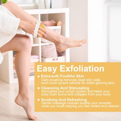 GiimiBash Bamboo Dry Body Brushes, Blood Circulation, Dry Body Brush for Dry Skin,Wet and Dry Brush Suitable for All Kinds of Skin with Soft and Stiff Bristles