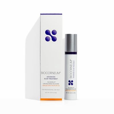 Biocorneum Advanced Scar Treatment with Silishield &amp; SPF 30 10g - Made in the USA, Fast-Drying, Silicone Scar Gel - Surgeon Recommended for New &amp; Old Scars - Suitable for Children Over 6 Months