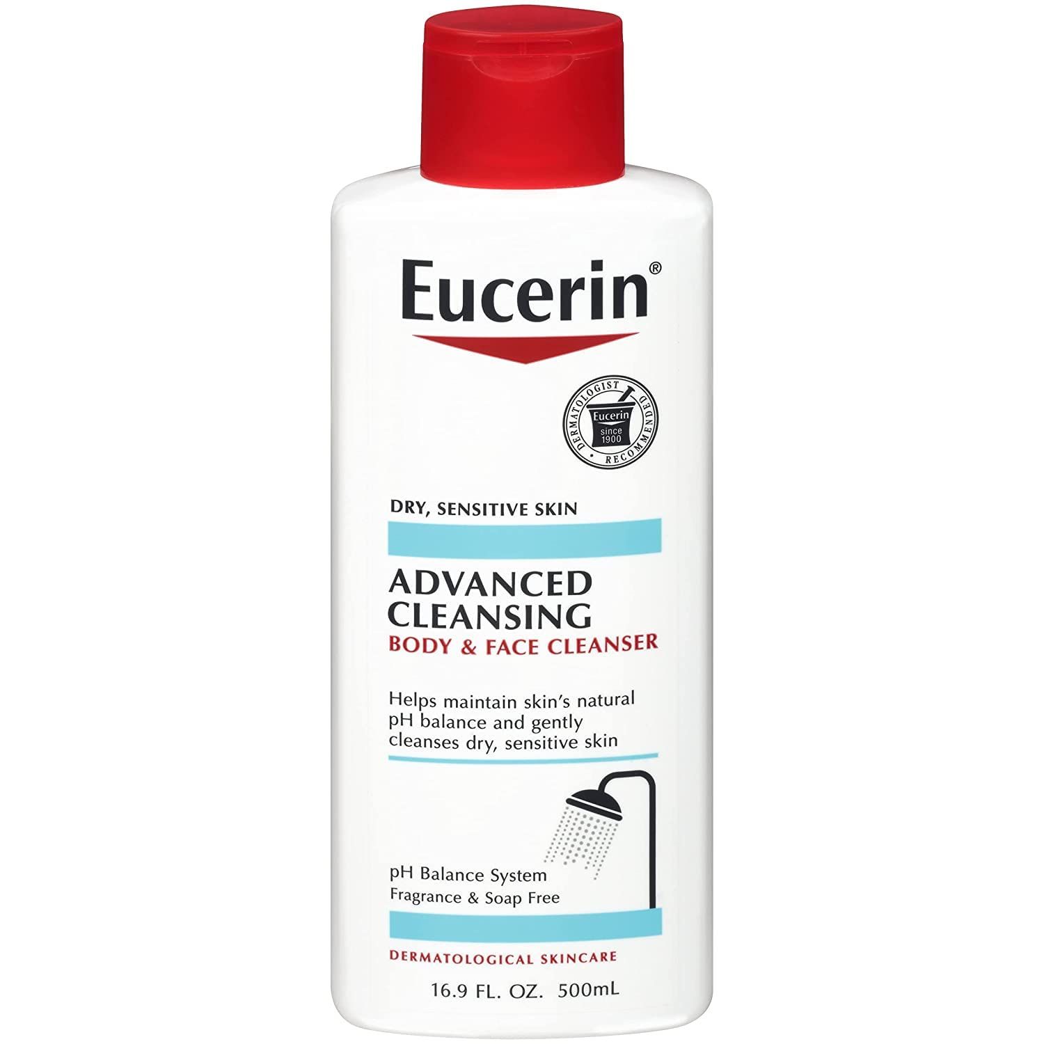 Eucerin Advanced Cleansing Body &amp; Face Cleanser 16.9 Ounce (Pack of 3)