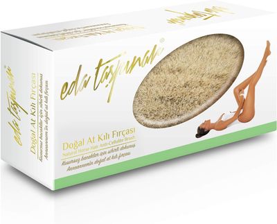 EDA Taspinar Dry Brush Natural Horse Hair Anti Cellulite Brush- Removes Cellulite by 57% in 5 Weeks - Exfoliates, Improves Lymphatic Function, Silky Skin, Animal Friendly, 1 Brush