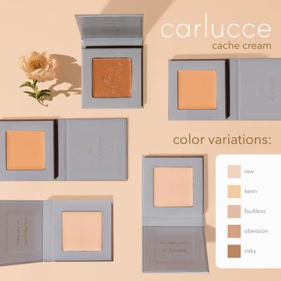 Carlucce Cache Cream 3-in-1 Makeup Color Palette, Raw - Foundation, Concealer &amp; Primer, Medium - Full Coverage, Natural Finish, Vegan &amp; Cruelty Free