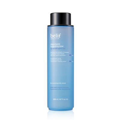 belif Aqua Bomb Hydrating Toner with Hyaluronic Acid, Lightweight Moisturizing Water Facial Toner, Good for Dry Skin and Uneven Texture, For Normal, Dry, Combination, Oily Skin, Korean Skin Care