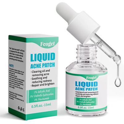 Fcoget Acne Spot Treatment Serum for Face, with 2% Salicylic Acid &amp; 4% Niacinamide Face Serum, Liquid Pimple Patch for Acne Prone Skin, Soothing Redness, Clearing Oil Skin Care for Teens &amp; Adults