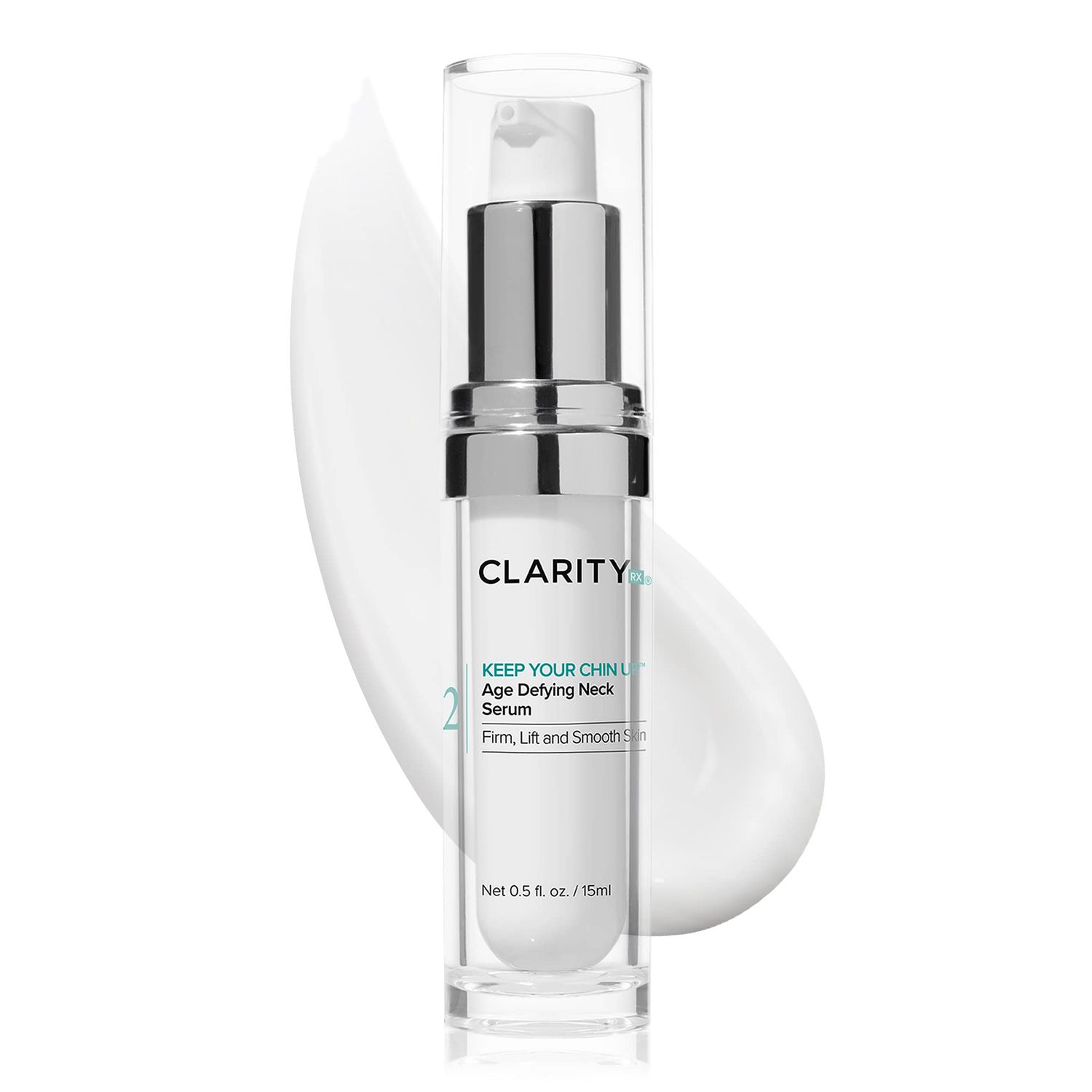 ClarityRx Keep Your Chin Up Anti-Aging Neck &amp; Chest Serum, Natural Plant-Based Hyaluronic Acid Treatment for All Skin Types (1 fl oz)