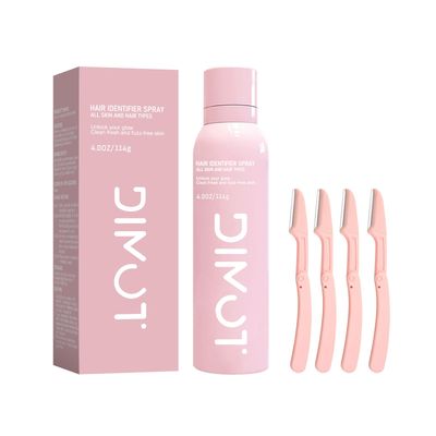 2025 NEW Hair Identifier Spray for Face Shaving, Hair Identifying Spray, Face Hair Identifier Spray, Skin Dermaplaning Spray for Face, Refreshing Hair Removal (1PCS spray + 4PCS razor)