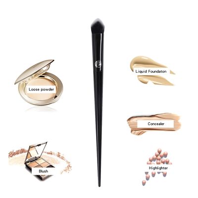 ENERGY Precision Concealer Brush Under Eye Nose Contour Foundation Brush for Liquid Cream Foundation Powder Eyebrow Concealer Blending Baking Buffing Vegan Premium Synthetic Makeup Brush Black