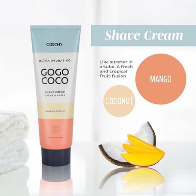 Coochy Ultra Hydrating Shaving Cream | Prevents Irritation, Bumps &amp; Dry Skin | Doubles as Hair Conditioner | Coconut Oil, Tea Tree Oil, Jojoba Oil, Shea Butter &amp; Aloe Vera | Mango Coconut 8.5oz/250mL