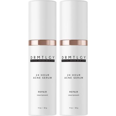 DRMTLGY Acne Spot Treatment and Cystic Acne Treatment. Acne Serum with Micronized Benzoyl Peroxide 5% and Glycolic Acid. 1.1 oz, 2 pack