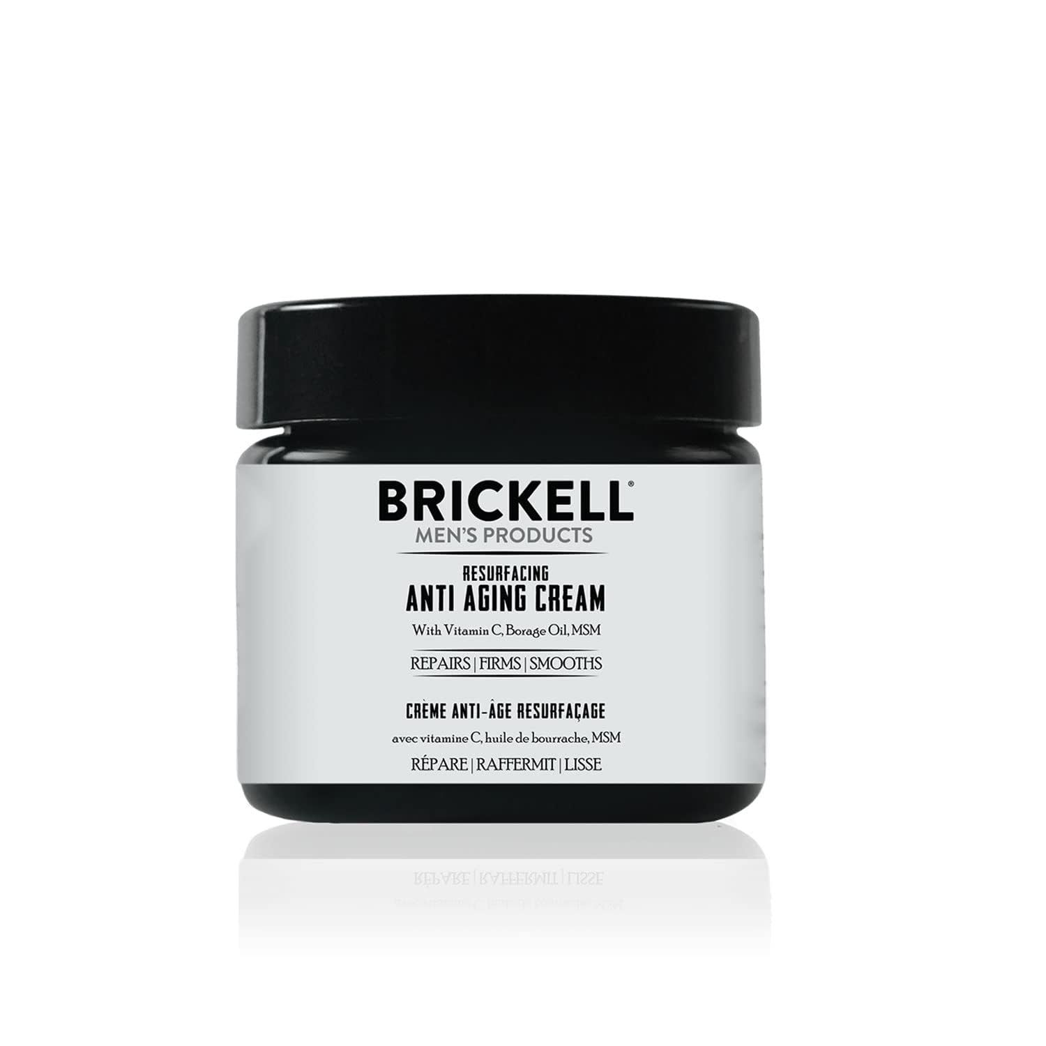 Brickell Men&#39;s Products Resurfacing Anti-Aging Face Cream For Men, Natural and Organic Face Moisturizer, Vitamin C Cream For Wrinkles, 2 Ounce, Scented