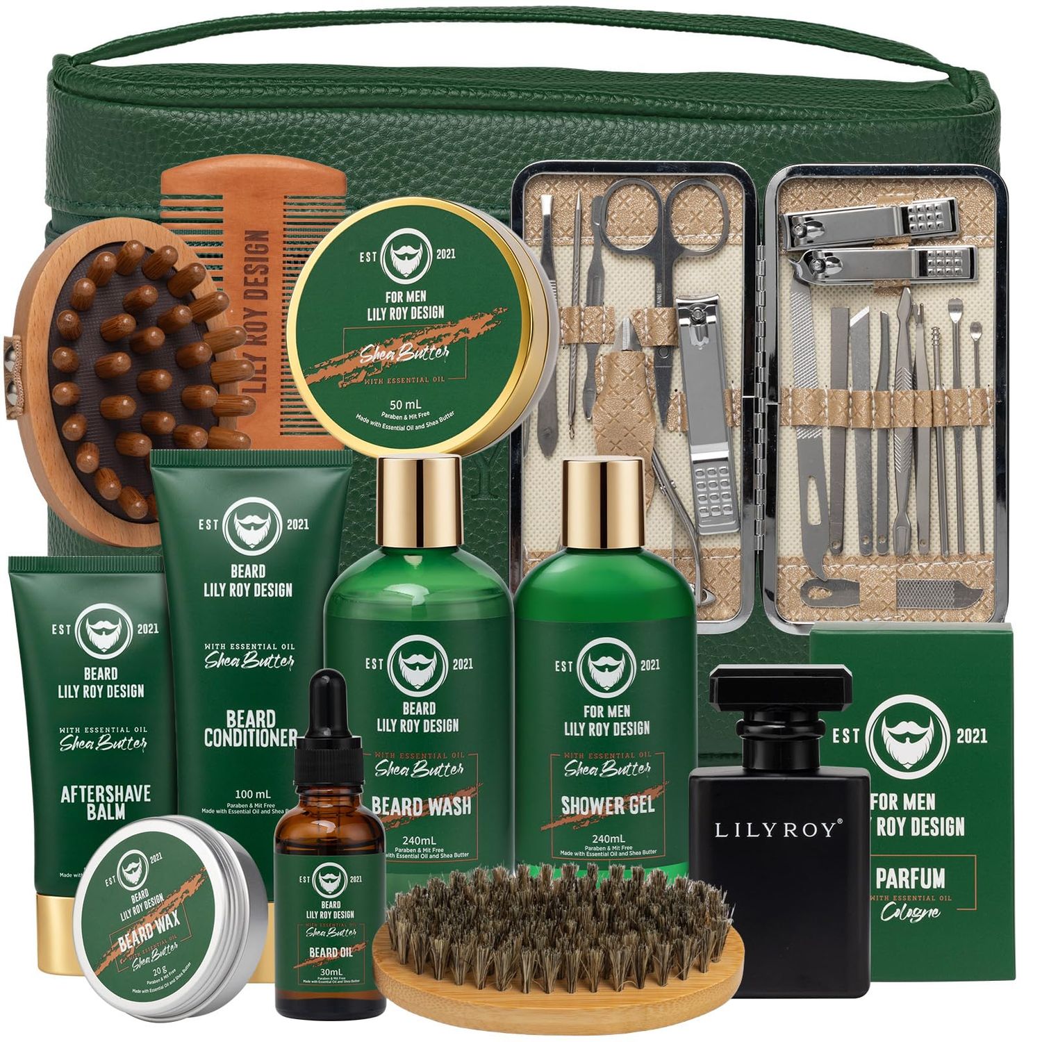 Bath Spa Gift Set Spa Gift Beard Care Kit for Men Father&#39;s Day Luxury Bath and Body Gift Set for Men Gifts for Father 13 Pcs Spa Kit Gifts Set for Christmas Birthday Gift for men Valentines Day Gifts