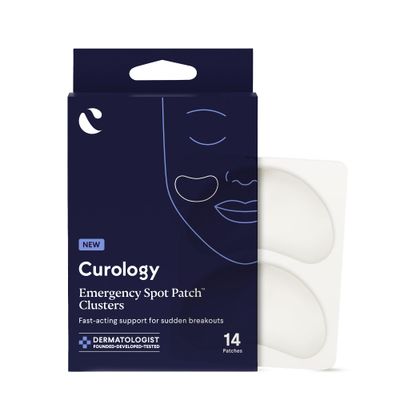 Curology Emergency Spot Patch Clusters for Breakouts, Fast Acting Large Hydrocolloid Pimple Patches for Face, Oil Absorbing, 14 Count