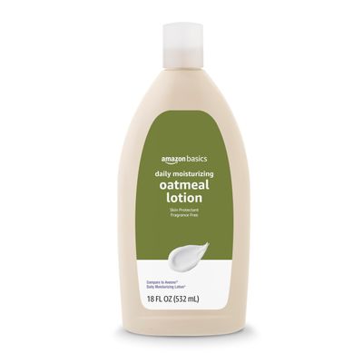Amazon Basics Daily Moisturizing Oatmeal Body Lotion and Skin Protectant, Fragrance Free, 18 Fl Oz (Pack of 6) (Previously Solimo)