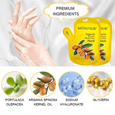 5 Pair of Argan Oil Hand Mask, Hydrating Hands Mask, Deep Conditioning Mask, Intense Repair for Those with Dry, Callus, Chap,Darkness and Pigmentation, Best Hydration Hand Treatment Masque- Men Women