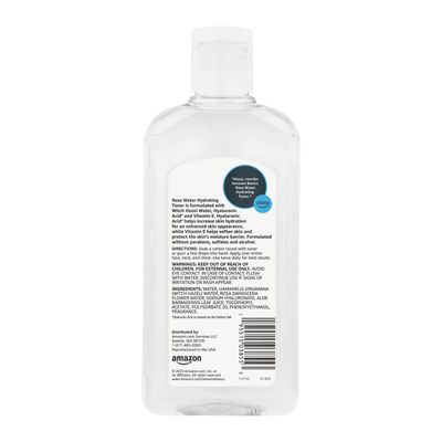 Amazon Basics Rose Water Hydrating Toner, 16 Fluid Ounces, 1-Pack