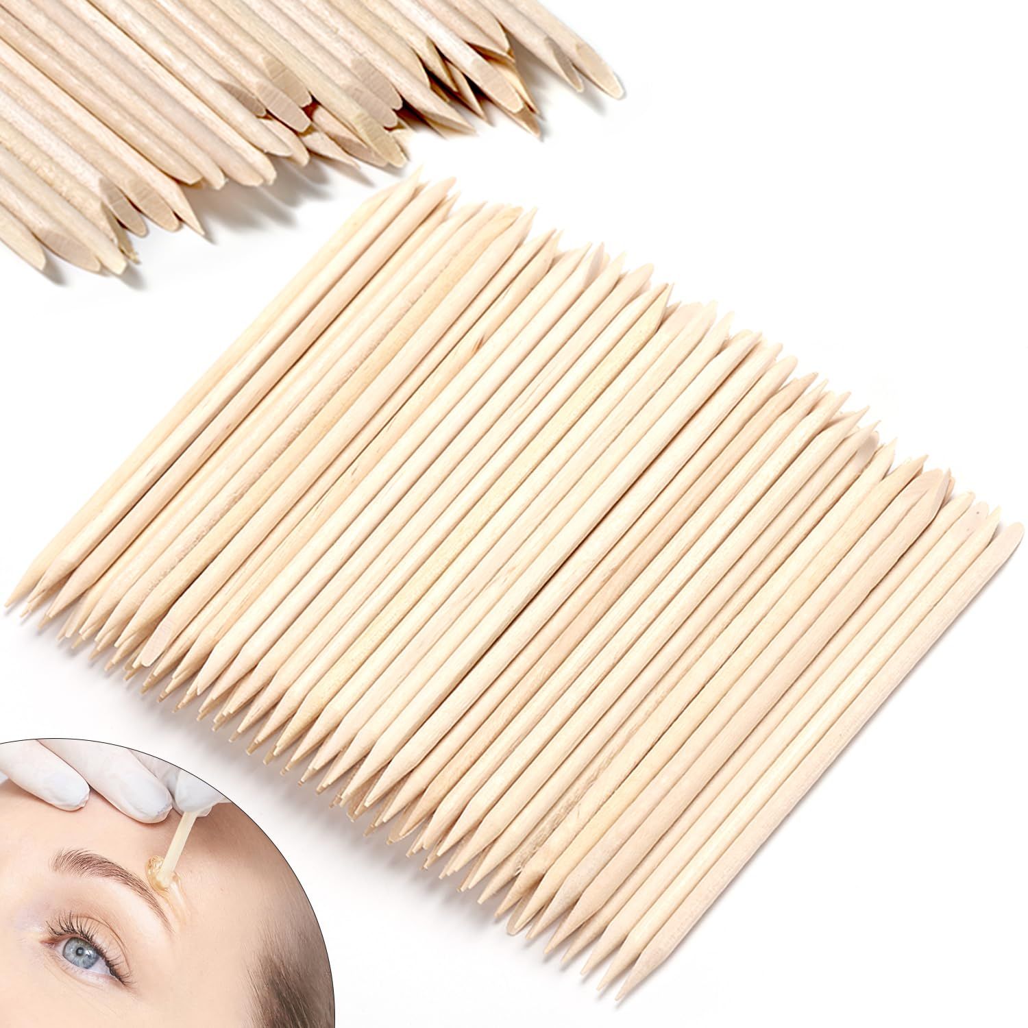 200Pcs Wooden Wax Sticks, Eye Brow Nose Lip Waxing Sticks, Wood Waxing Sticks Wax Spatulas Small Applicator Wood Craft Sticks for Home Spa Hair Removal and Smooth Skin Use (200 Pieces)