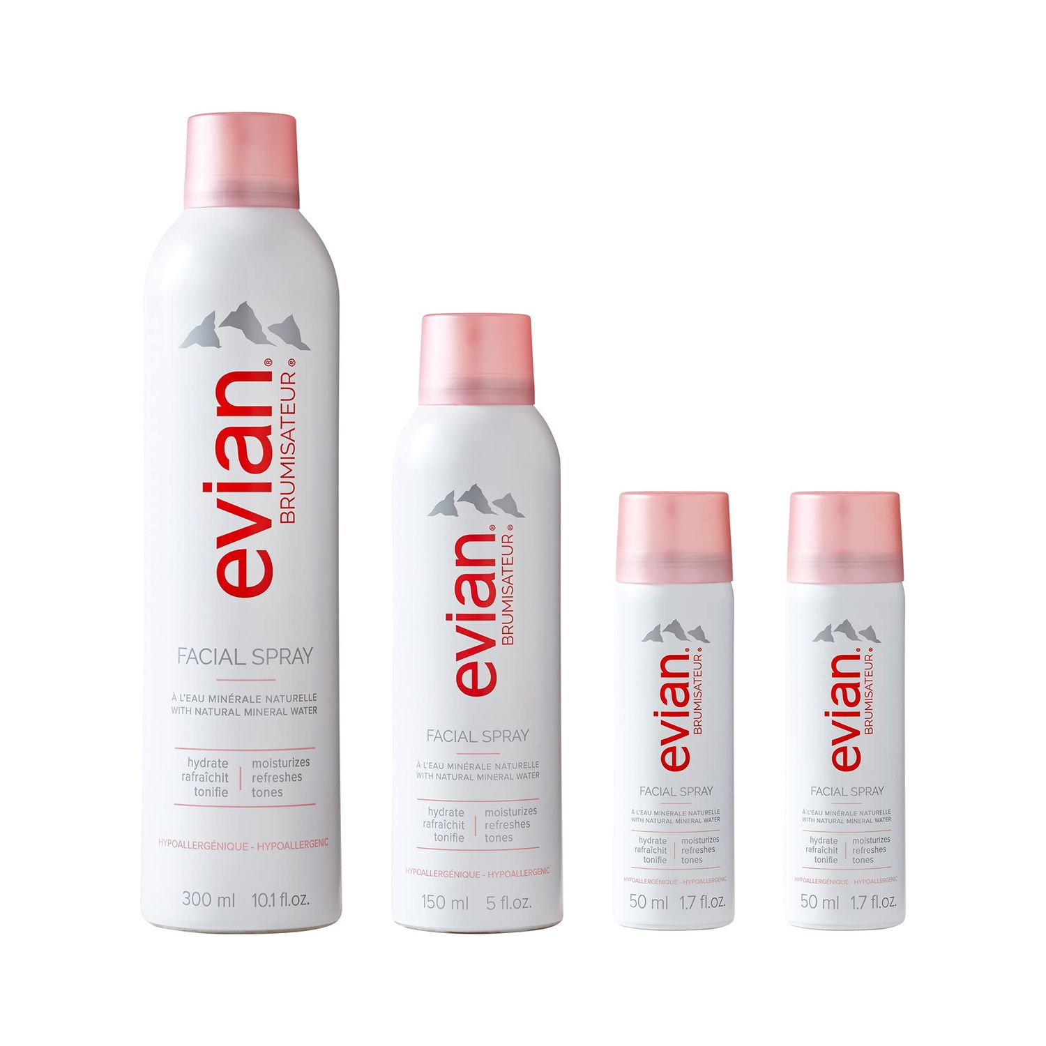 Evian Facial Spray 24/7 Kit - Hydrate Skin - Blend Makeup - Instantly Refresh - Travel Friendly - All Skin Types - French Alps Skincare