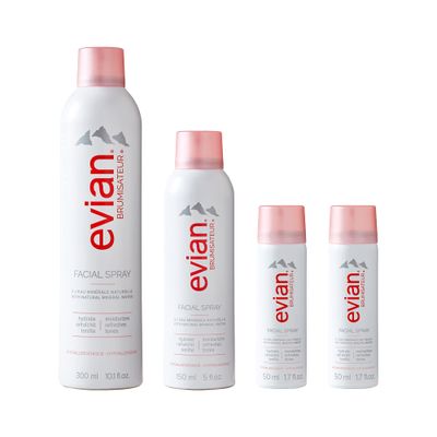 Evian Facial Spray 24/7 Kit - Hydrate Skin - Blend Makeup - Instantly Refresh - Travel Friendly - All Skin Types - French Alps Skincare