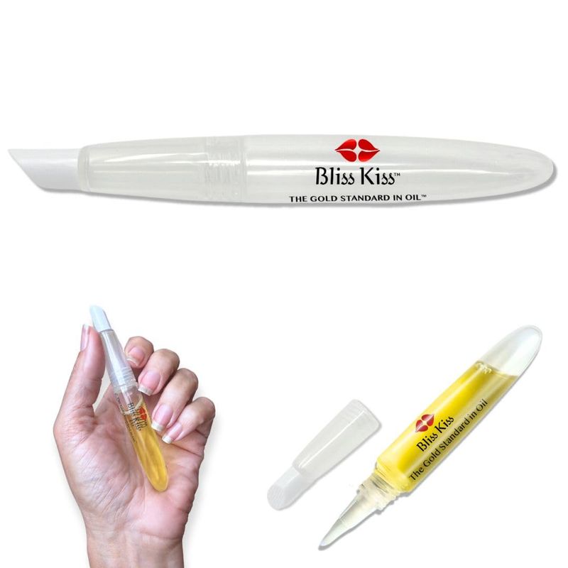 Bliss Kiss Refillable Cuticle Oil Pen for Nails - Empty 8 ml Squeeze Nail Oil Pen with brush applicator from 1-Pack