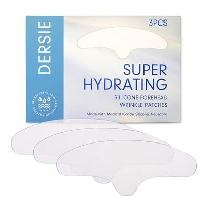 Dersie Silicone Forehead Wrinkle Patches: Reusable Silicone Anti Wrinkle Patches - Forehead Wrinkles Treatment - Overnight Use for Best Results - 3 Patches