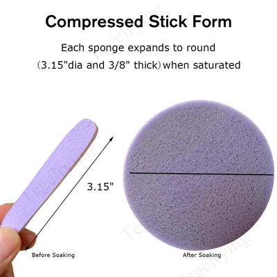 Facial Sponge Compressed,60 Pcs PVA Professional Makeup Removal Wash Round Face Sponges Spa Pads Exfoliating Cleansing for Women,Purple