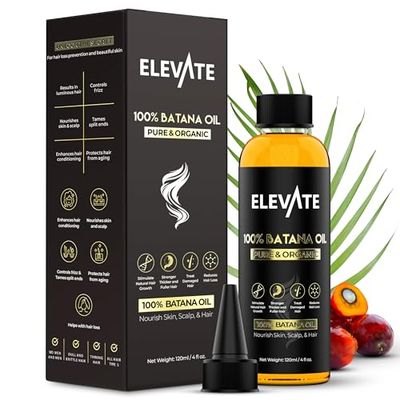 Elevate Batana Oil for Hair Growth | 100% Pure &amp; Natural Raw Organic Oil from Honduras | Cold Pressed &amp; Chemical-Free for Hair Thickness &amp; Scalp Care Skin | Thicker Stronger Hair | 1 Pack | 4 Fl Oz