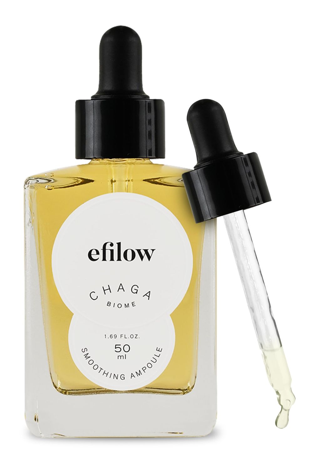 efilow Chaga Mushroom Biome Smoothing Ampoule | Skin-Nourishing Face Serum for Glowing Skin |Skin-Repairing Korean Serum for Smoother Skin Texture| Strengthening Night Repair Serum (1.69 Fl Oz)