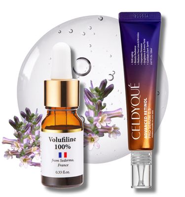 100% Pure Volufiline Concentrate &amp; Advanced Retinol Pro Serum 0.5 - Firming Anti-Wrinkle and Radiance-Boosting w/Centella Asiatica Niacinamide Hyaluronic Acid for Mature Skin Korean Skincare