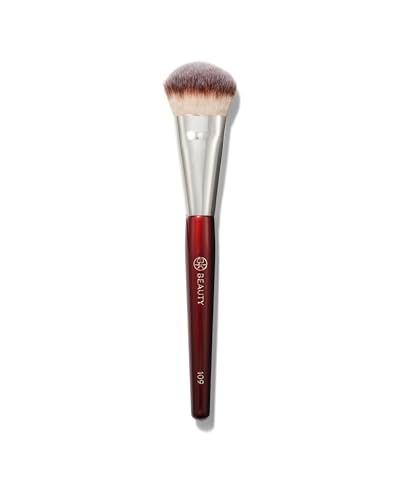 BK BEAUTY BRUSHES - 109 MINI CONTOURED FOUNDATION - Face Brush for Liquid or Cream Foundations - Bronzer, Blush &amp; Highlighter Makeup Brush