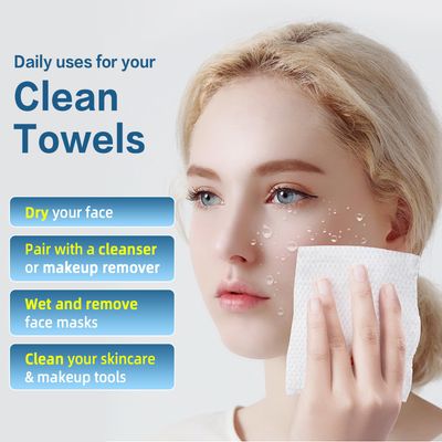 Disposable Face Towels 100% USDA Biobased Makeup Remover Dry Wipes Face Towelette, 10in X 12in Large Size Super Soft & Thick Face Cloths for Sensitive Skin 50 Ct /1 Pack
