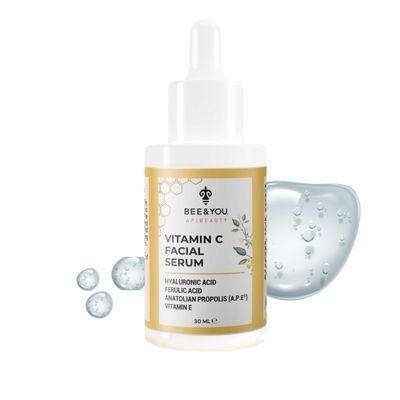Bee and You Anti Aging, Anti Wrinkle Face Serum with Vitamin C, Skin Brightener, Moisturizer, Skin Care, Bee Propolis Extract, Ferulic Acid Vitamin E, 1 fl oz