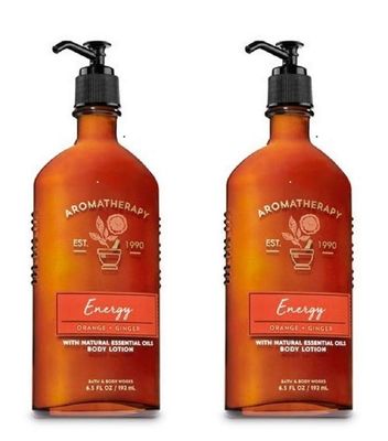 Bath &amp; Body Works Aromatherapy Energy - Orange + Ginger Body Lotion, 6.5 Fl Oz, 2-Pack